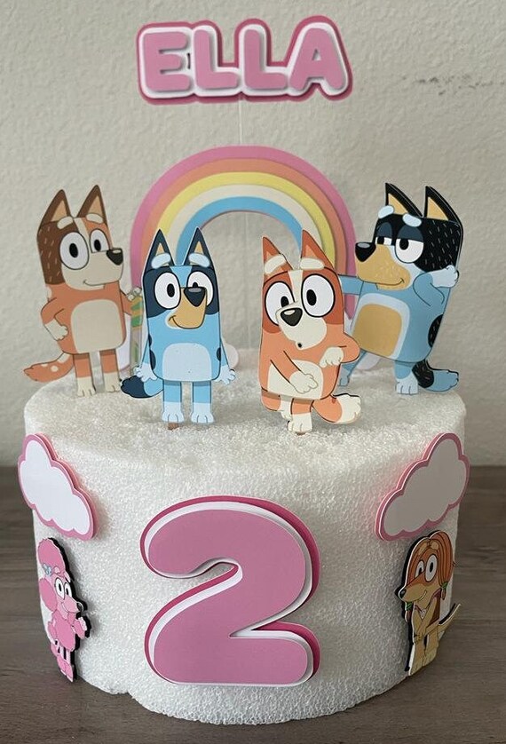 Bluey Ranbow Cake Topper - Etsy