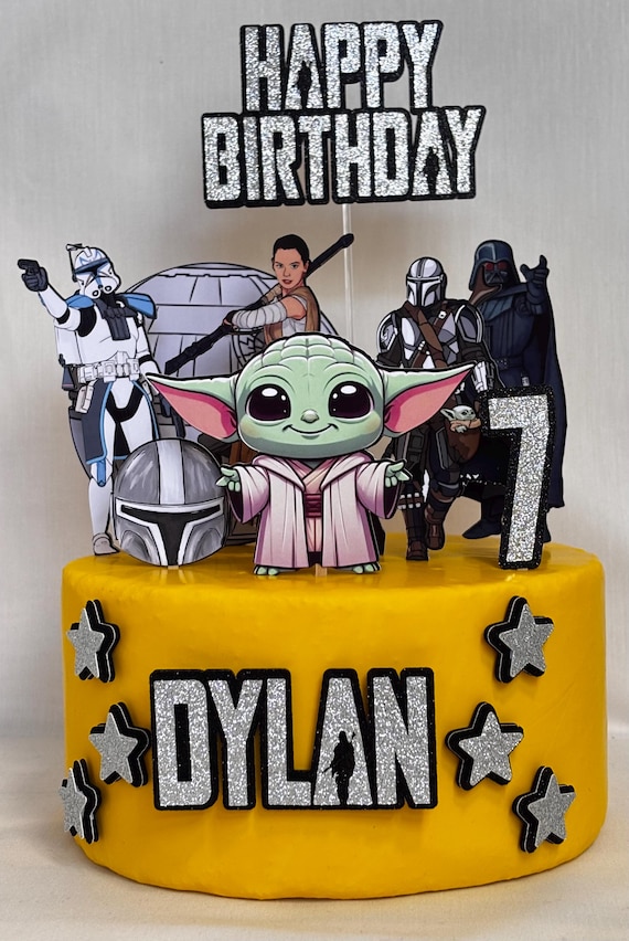 Inspired Star Wars cake topper - Madalorian - BB8 - Grogu