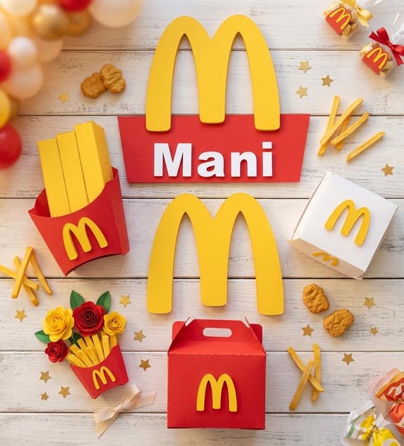 McDonalds cake topper - Inspired McDonalds - McDonalds Birthday Party