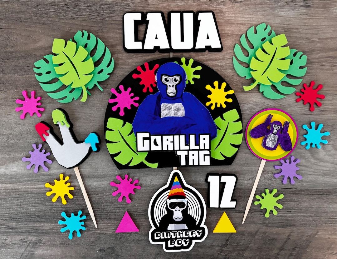 Gorilla Tag Cake Topper - Inspired Gorilla Tag - Cake Topper - Etsy