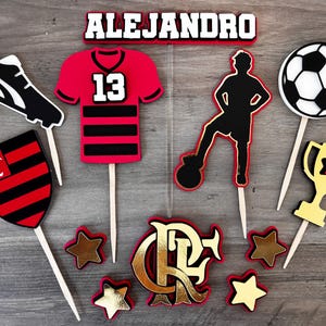 Flamengo cake topper - Inspired Flamengo - Flamengo soccer - Soccer cake topper Bild 3