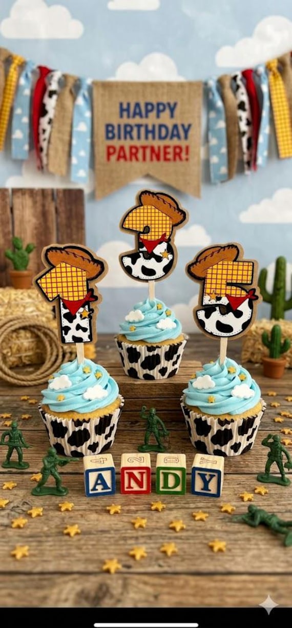 Woody Cupcake toppers - Inspired Toy Story - Toy Story cupcake topper - Toy Story Birthday party - Disney