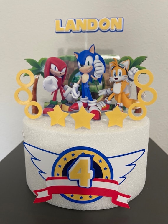 Sonic Birthday Cake Topper/ Personalized Sonic Cake Topper/sonic