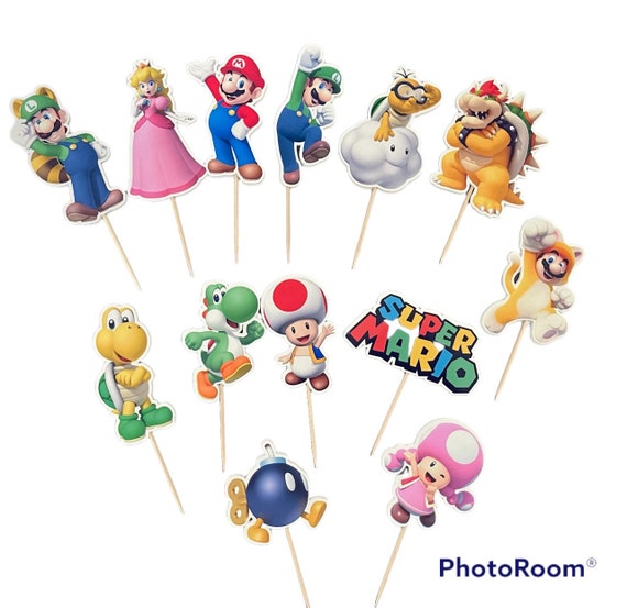 Super Mario Bros Cupcake topper -Inspired Super Mario - Super Mario Cupcake - Super Mario birthday party - Super Mario decor