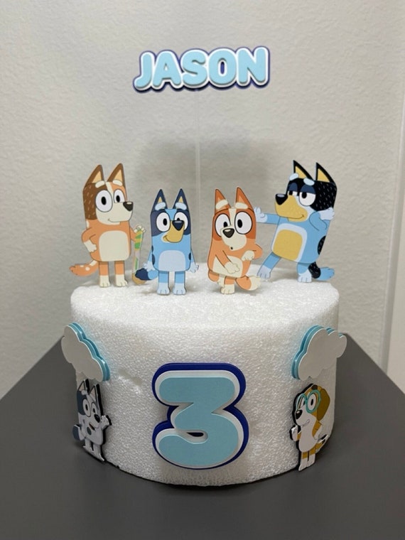 Bluey cake topper - Inspired Bluey - Bluey Birthday Party - Bluey Bingo - Bluey Decor - Bluey Cake topper