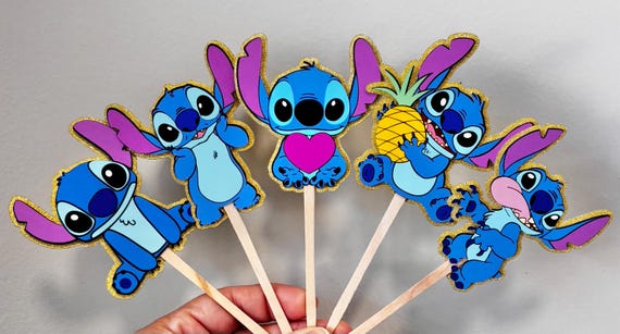 Stitch Cupcake Toppers - Inspired Sticth - Lilo - Cupcake toppers - Disney - Angel - Lilo Birthday Party