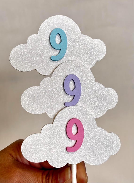 Cloud Nine cupcake toppers - Baby Shower - Birthday party