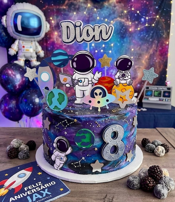 Galaxy CakeTopper - Astronaut Cake topper - Space cake topper - Moon - Space - Astronaut - SpaceThemed Party - Rocket Birthday Party
