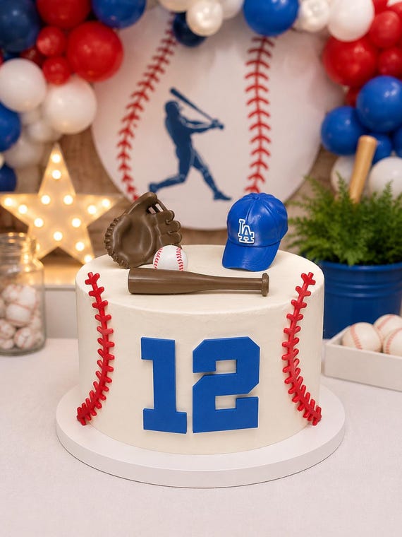 Baseball Cake Topper, Baseball Birthday Cake Decor, Custom Sports Cake Topper, Baseball Party, Personalized