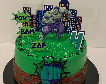 Super hero - Hulk - Hulk decor - Hulk birthday - Hulk Super Hero - Hulk party - Incredible Hulk - Hulk Cake topper