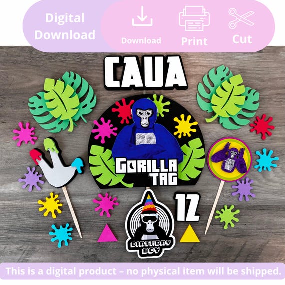 Gorilla Tag Printable - Gorilla Tag Digital File - Instant Download - Printable digital file