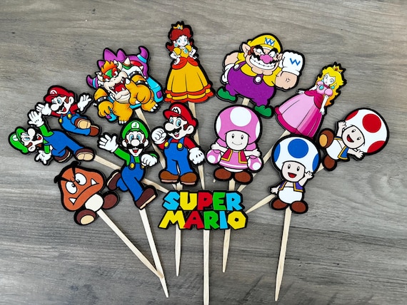 SuperMario Cupcake toppers -Inspired Super Mario - Super Mario Bros - Mario - Mario Birthday Party