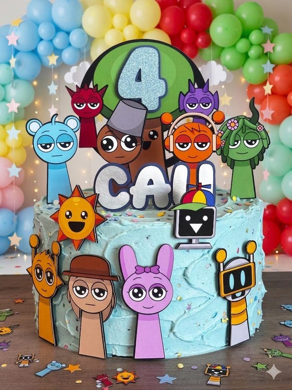 Sprunki cake topper