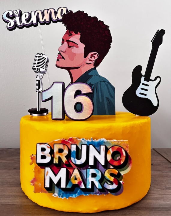 Brunos Mars Cake Topper - Musical cake topper - Inspired Bruno Mars