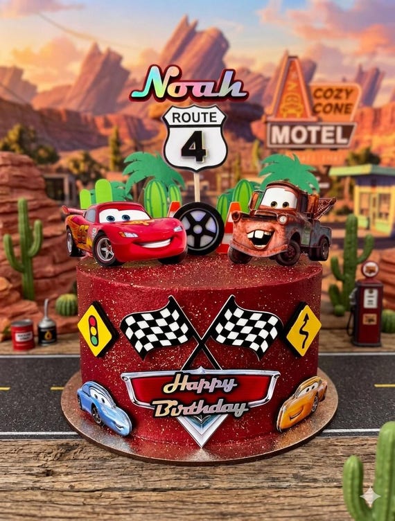 Disney cars cake topper -Inspired Disney Cars - Disney - Cars - Lightning McQueen - Disney Cars