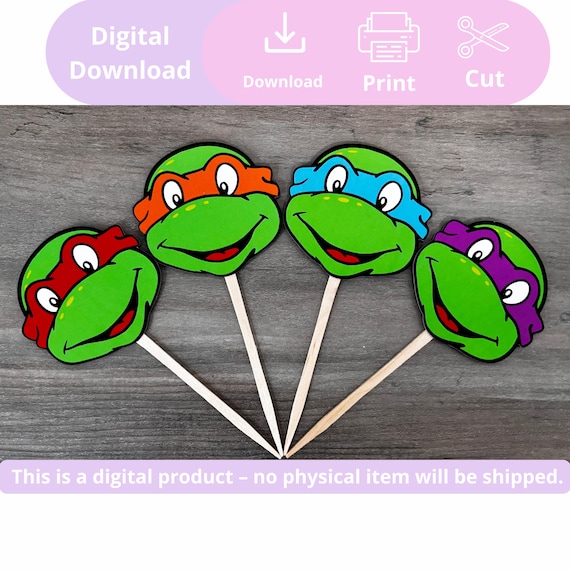 Ninja Turtles Cupcake toppers Printable -Ninja Turtles Cupcake toppers Digital Files - Ninja Turtles Center Piece - Printable Digital Files