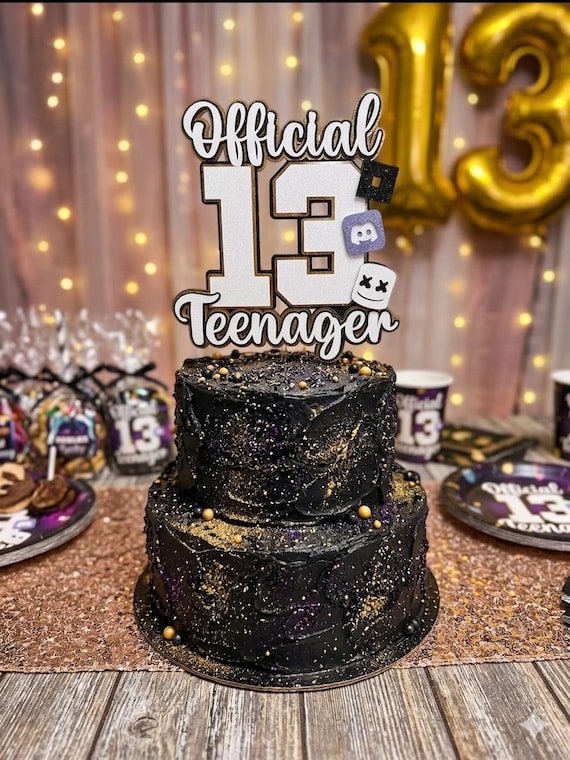 13 Official Teenager cake topper - 13th Birthday - Official Teenager - 13 Cake Topper