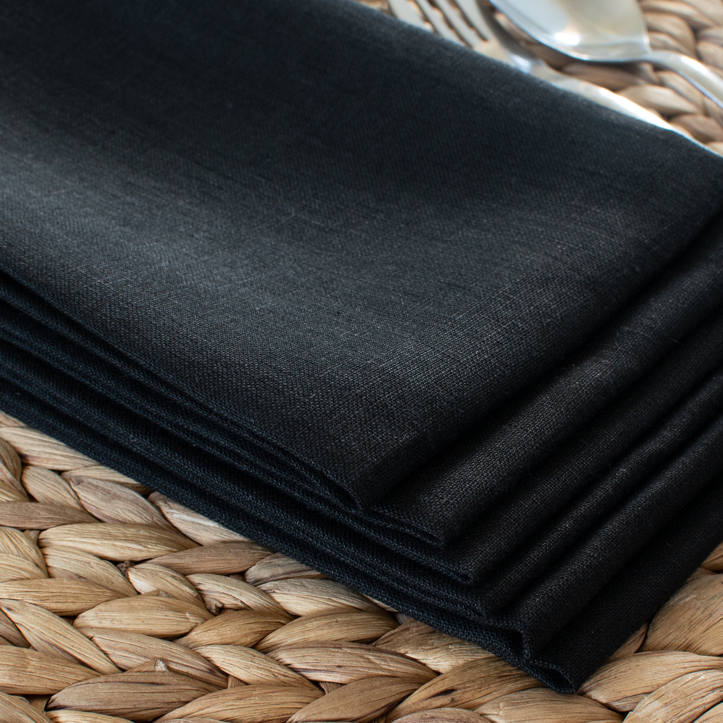 Black Linen Table Napkins 100 Pure European Linen Table Etsy
