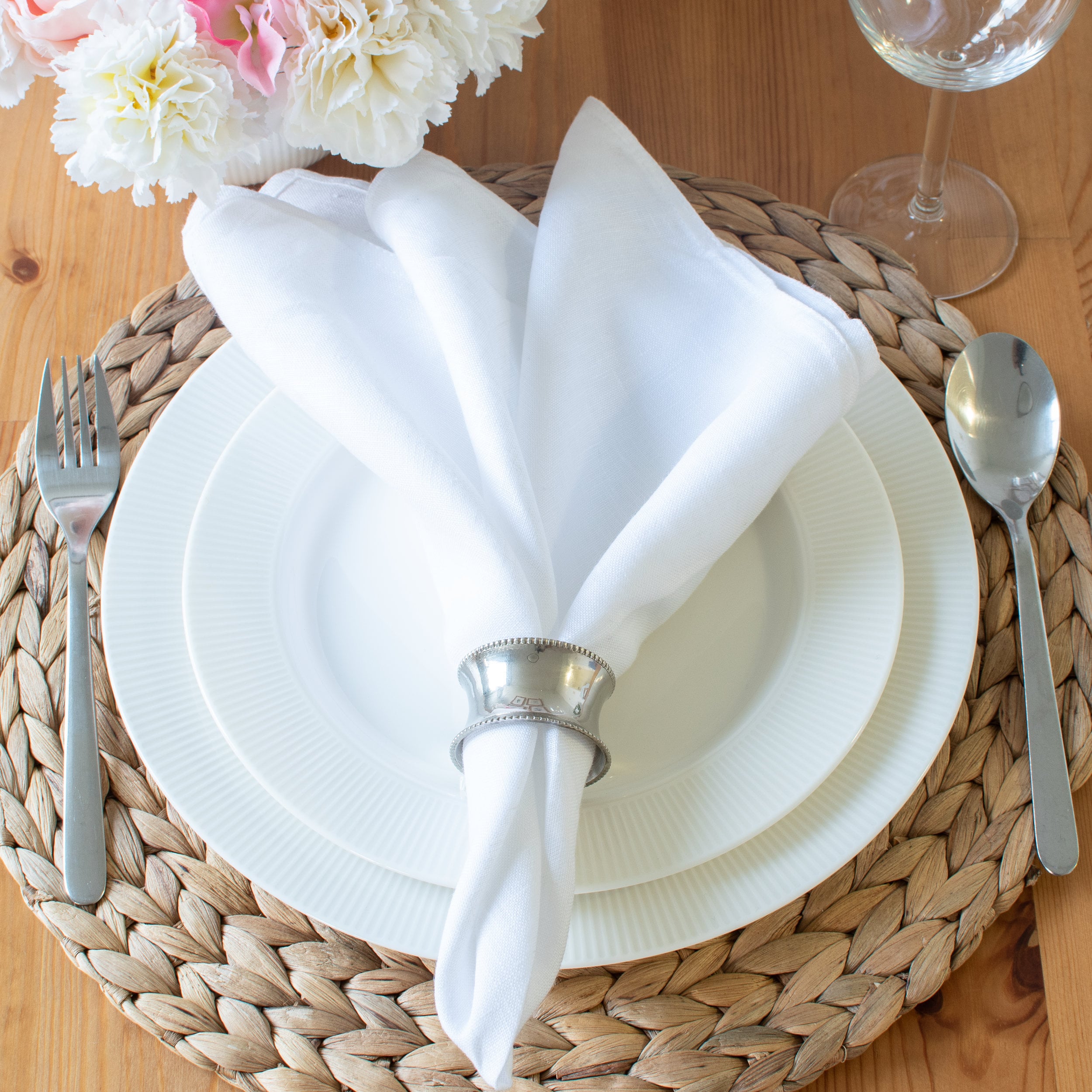 White Linen Table Napkins 100 Pure European Linen Table Etsy Australia