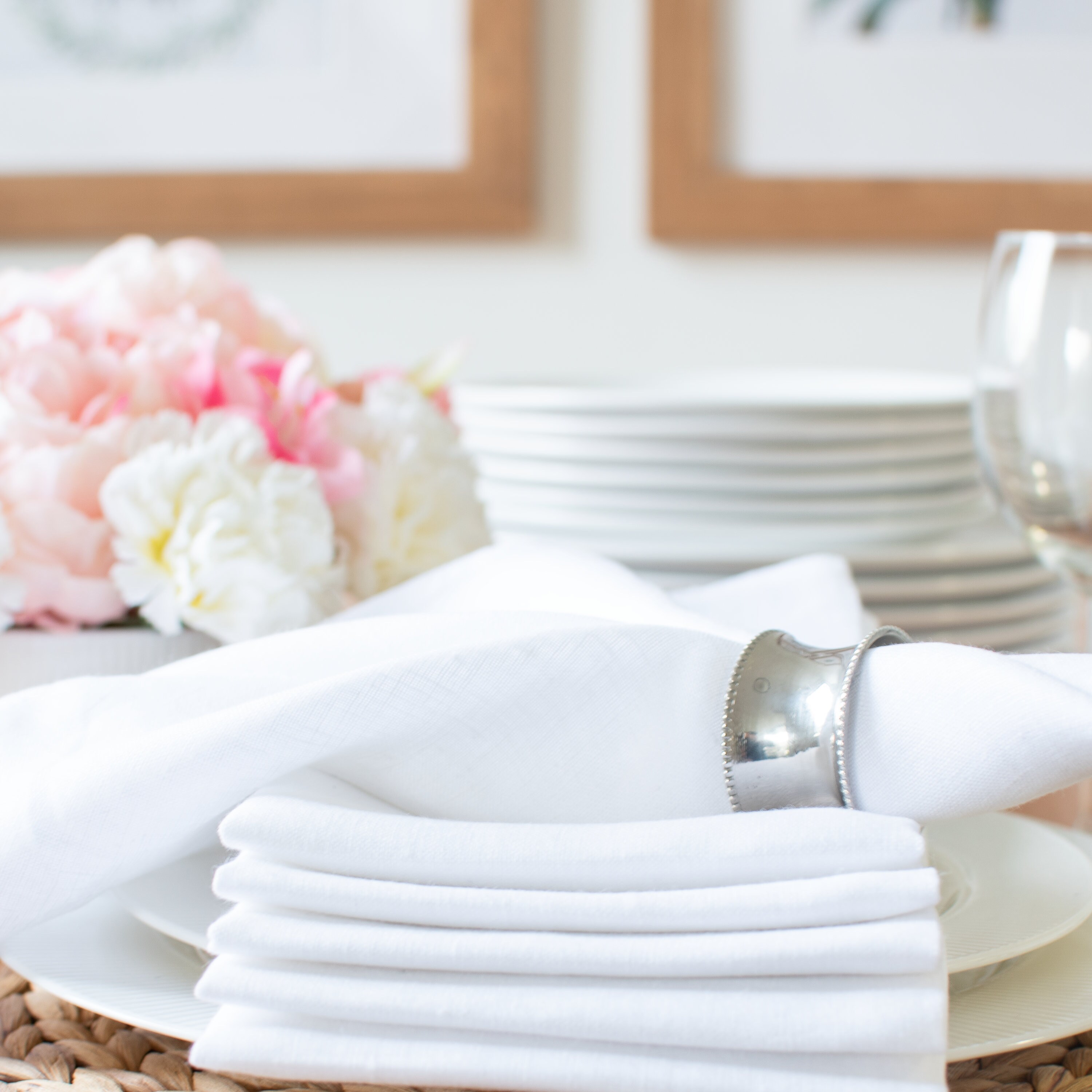 White Linen Table Napkins 100 Pure European Linen Table Etsy Australia