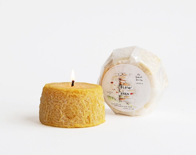 Cheese Beeswax Candle - "Blow Horn"