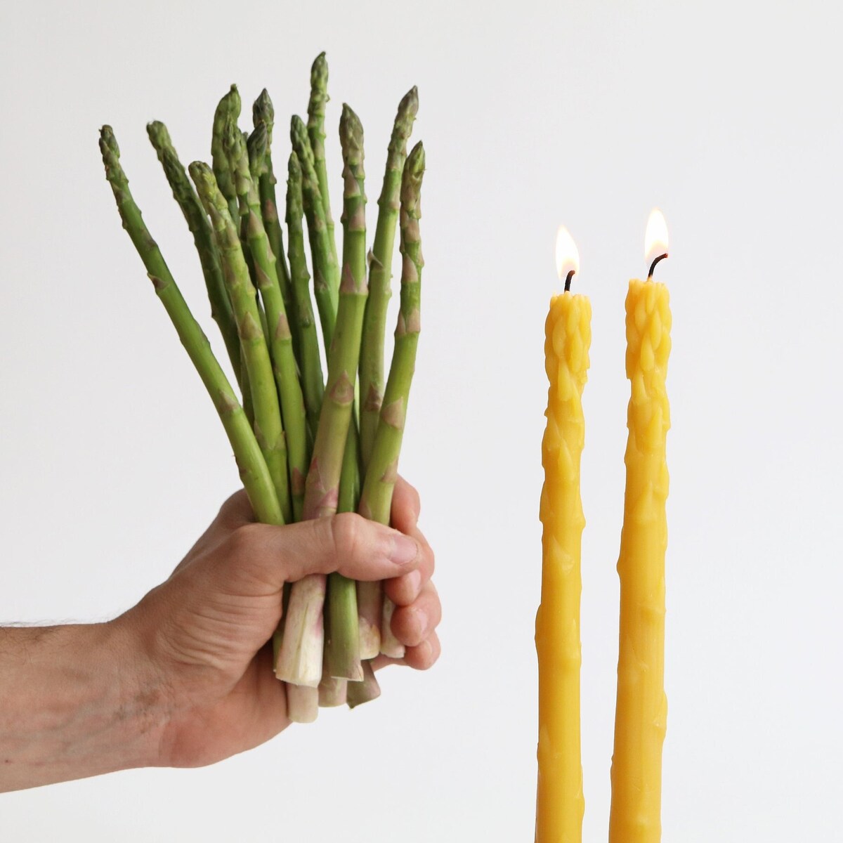 Asparagus Beeswax Tapers 2 100% Beeswax - Etsy