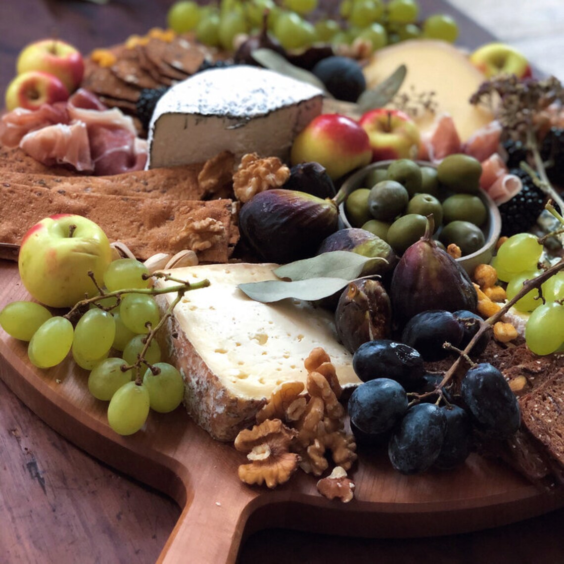 Cheese and Charcuterie Board Large Round Handled Board Etsy
