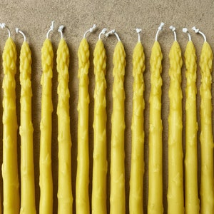 Asparagus Beeswax Tapers 2 100% Beeswax image 5