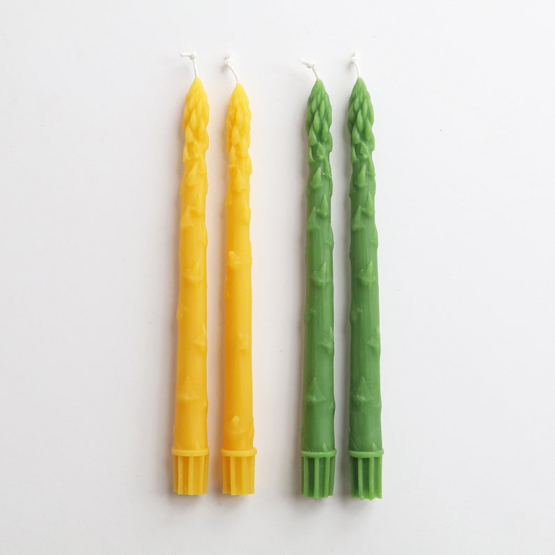 Asparagus Beeswax Tapers 2 100% Beeswax image 4