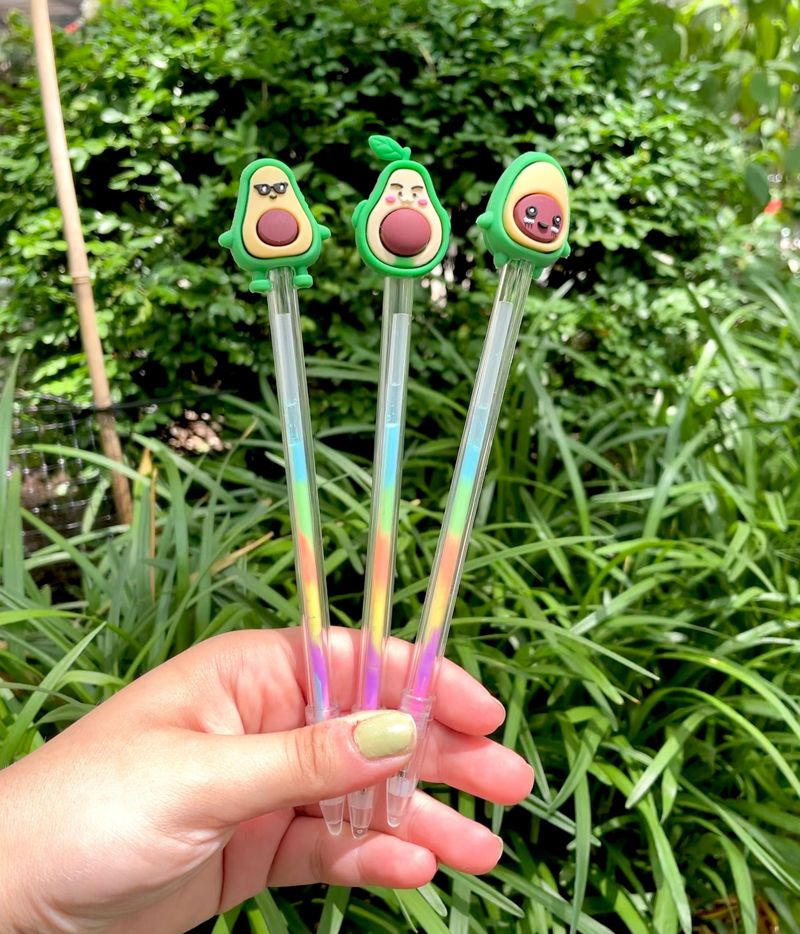 New Super cute avocado gel pen with multicolored ink in ombré Etsy