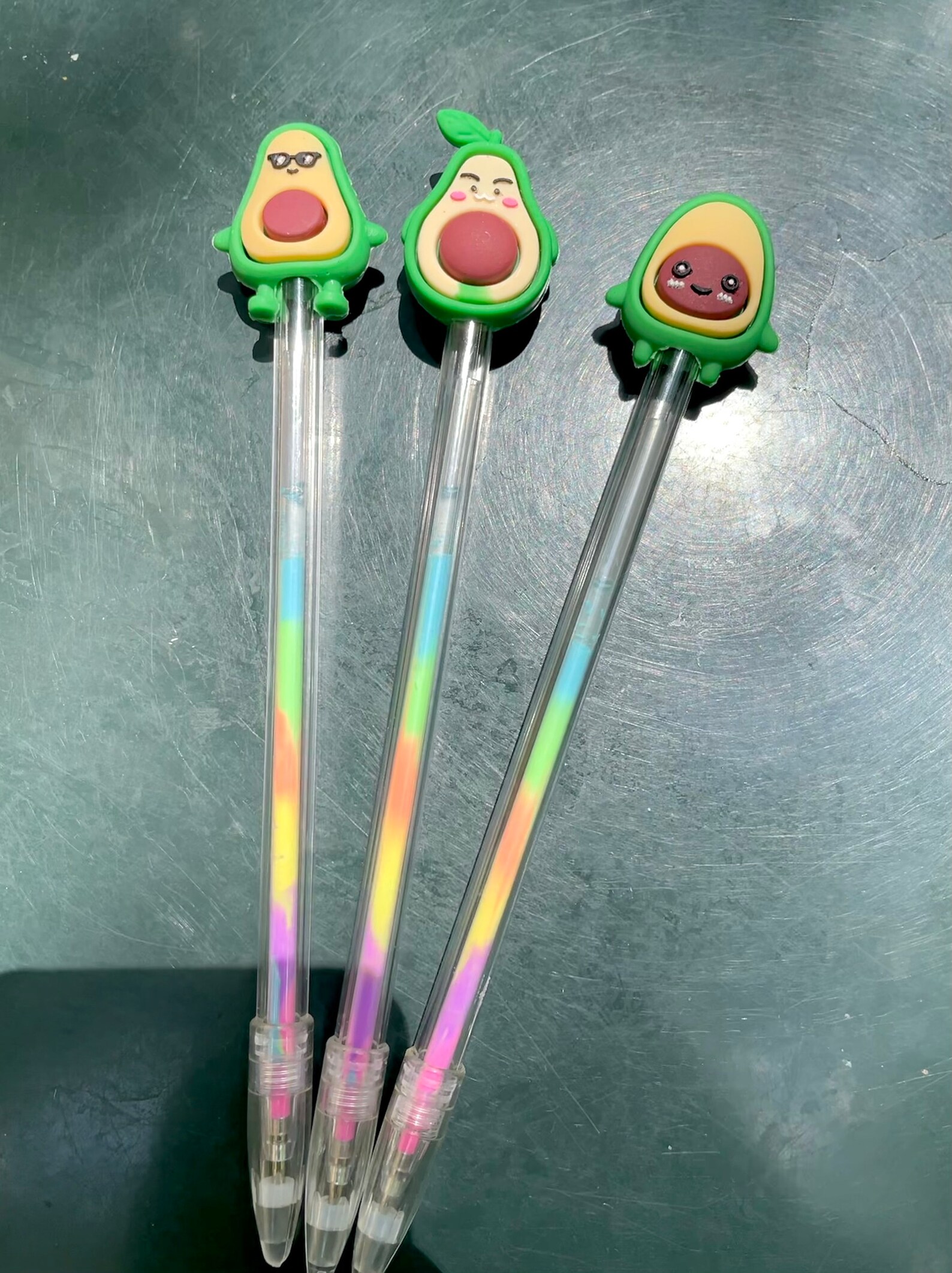 New Super cute avocado gel pen with multicolored ink in ombré Etsy