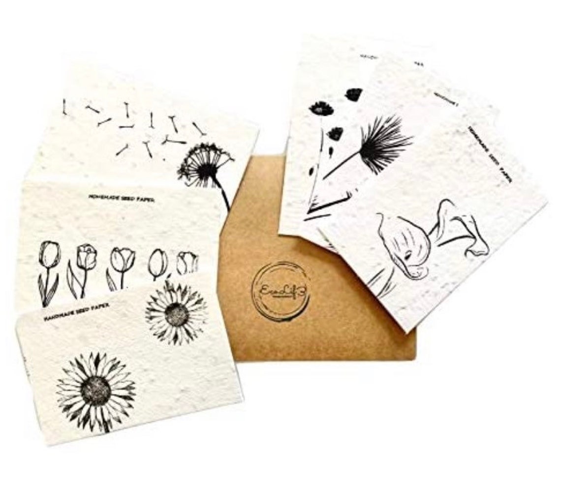 6 Homemade Seed Paper Cards Biodegradable100 Natural Etsy