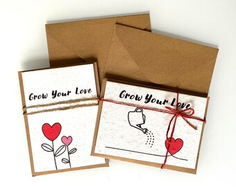 Laser Engraved Greeting Card Grow Some Love