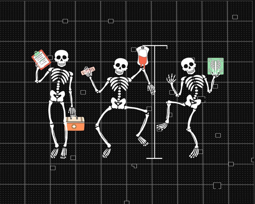 Halloween Nurse Skeleton Png Funny Skeleton Halloween Dancing - Etsy