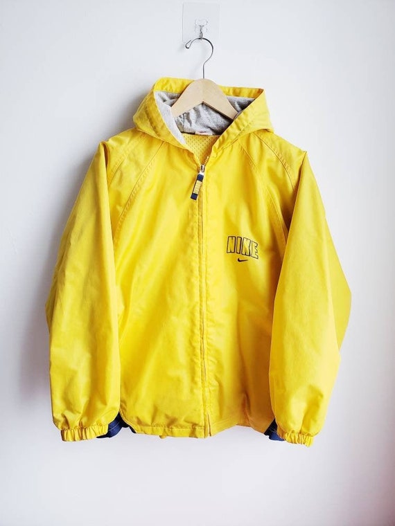 Vintage 90s Yellow Nike Rain Jacket | Men's Large