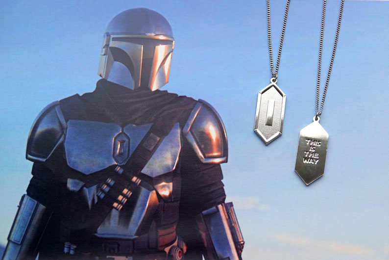 MANDALORIAN DIAMOND Necklace 'iron Heart' Beskar High Etsy