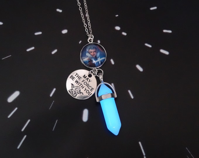 Ahsoka Tano Kyber Crystal Necklace Glow in Dark Fulcrum Star Wars Etsy