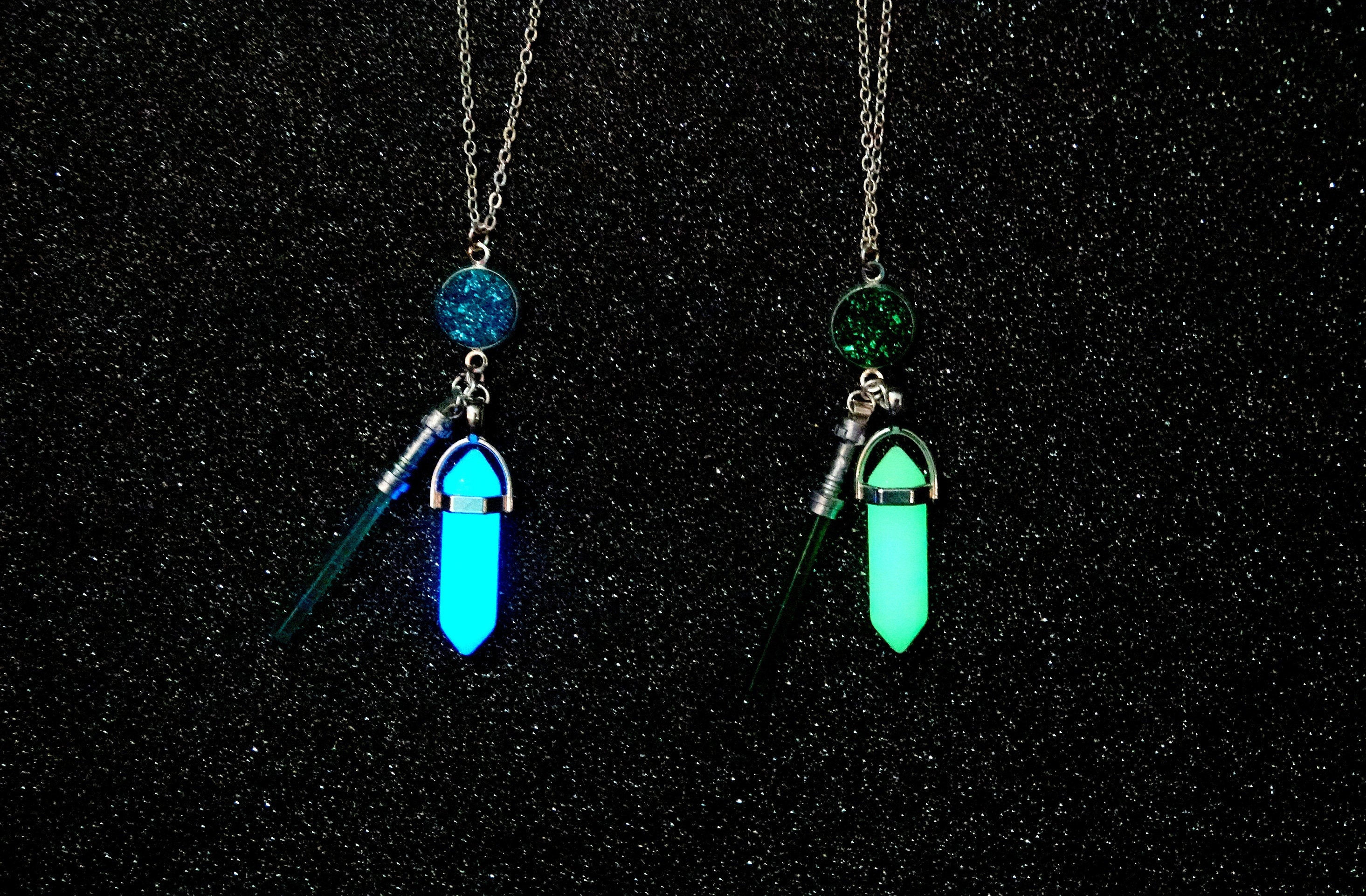 Glow in the dark crystal necklace deals