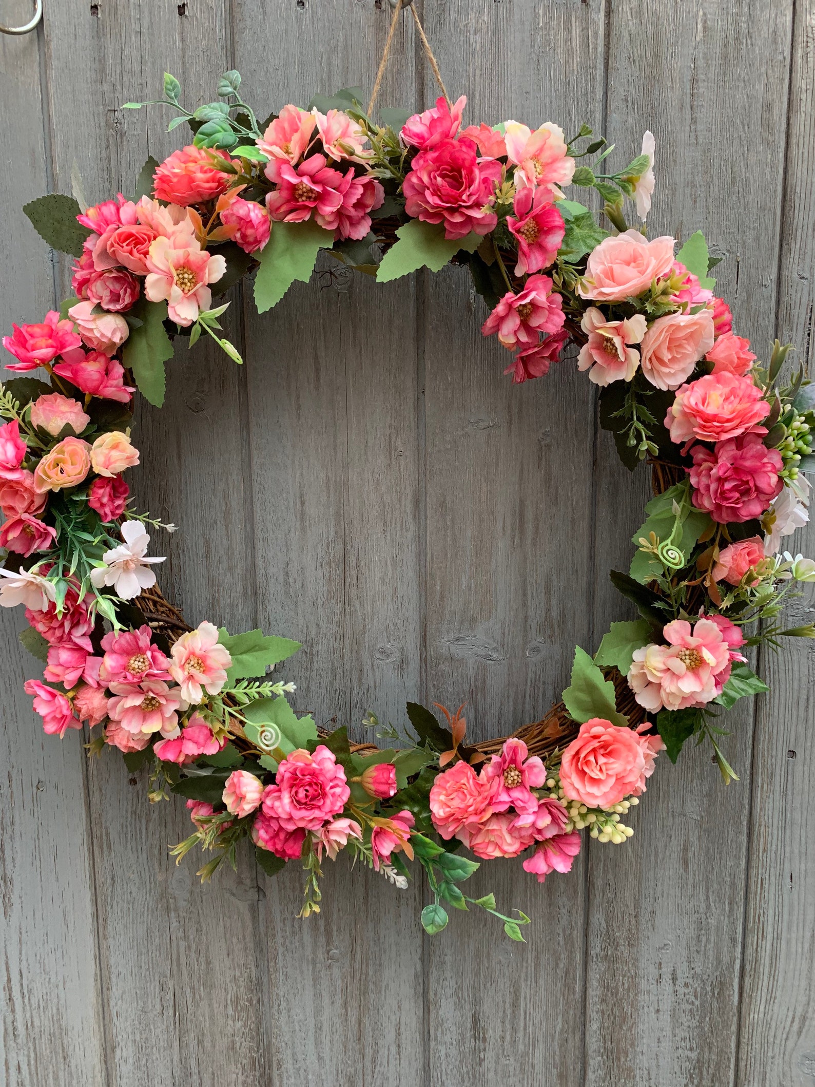 Beautiful large Handmade artificial flower door wreath with Etsy