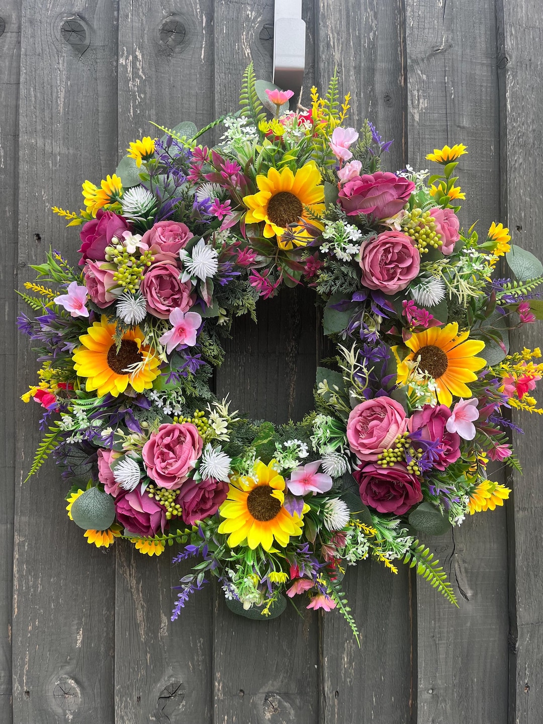 Handmade Spring / Summer Door Wreaths/ Mixed Vibrant Colours for All ...