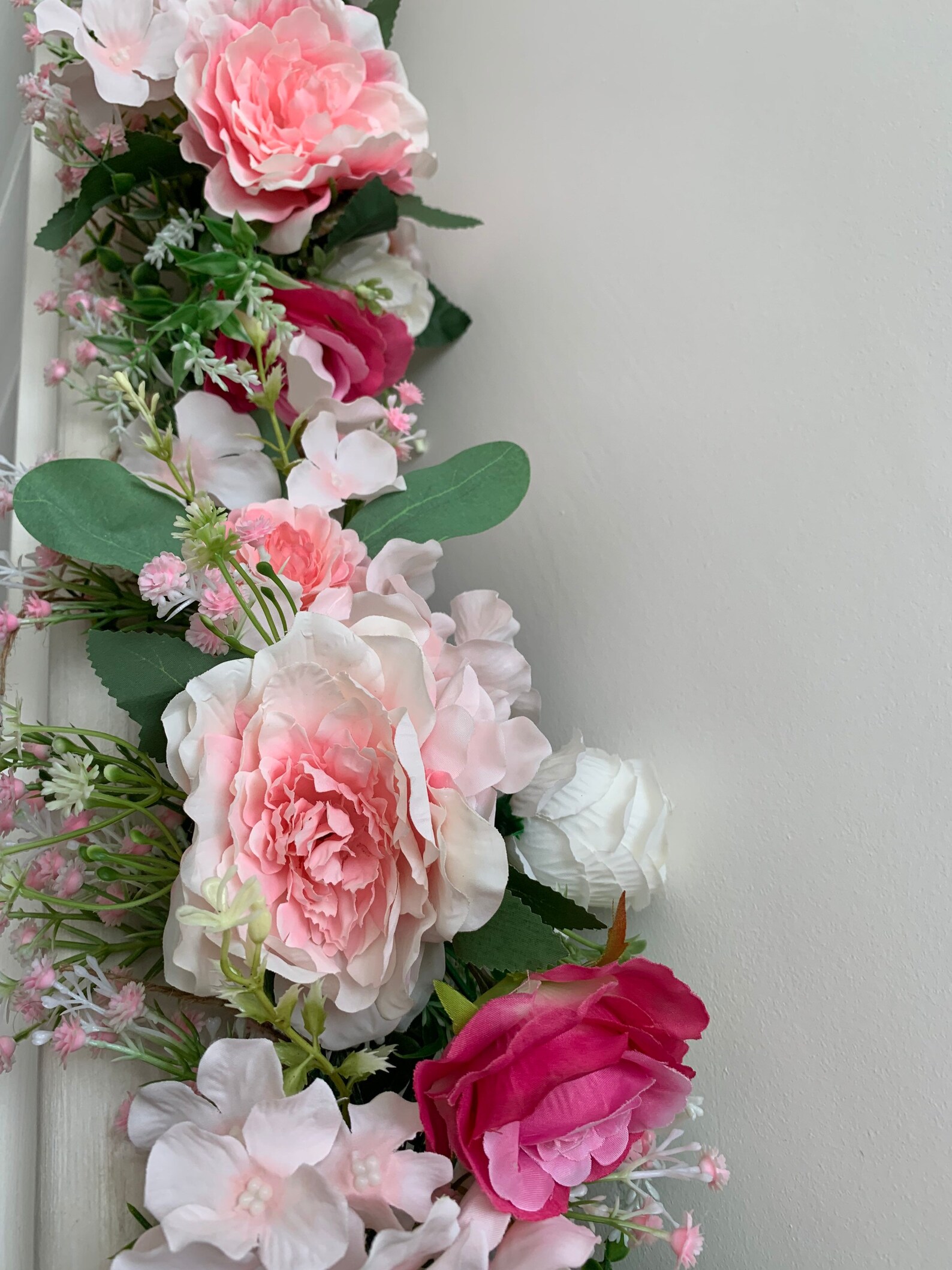 Beautiful artificial flower Garland in pink peonies roses Etsy