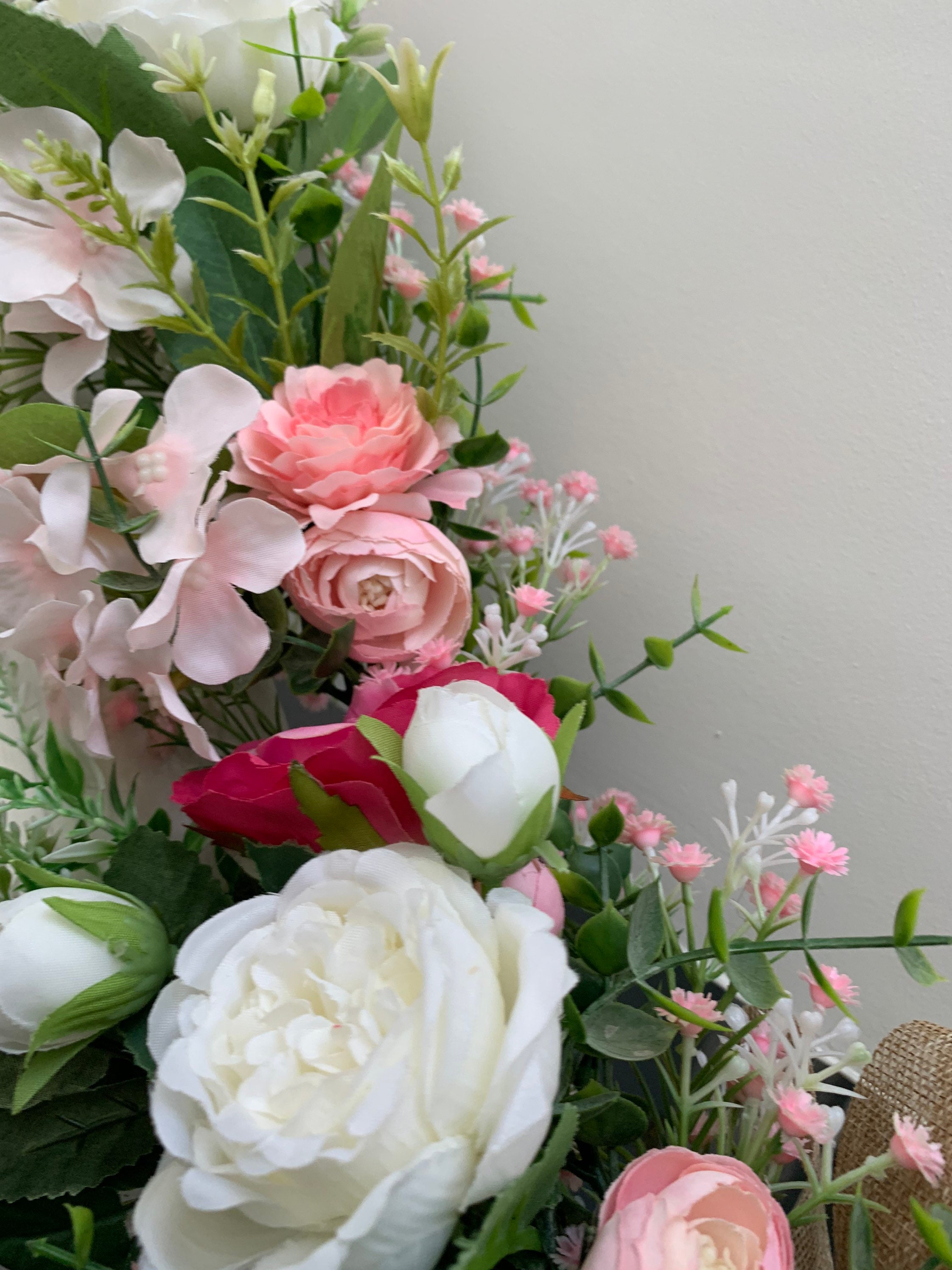 Beautiful artificial flower Garland in pink peonies roses Etsy