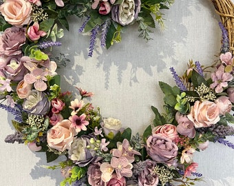 Spring Summer heart wreath