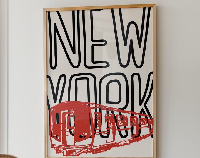 New York Subway Art Print – Modern NYC Wall Decor (Digital Download)