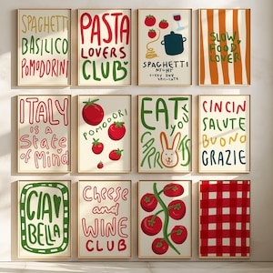 Italian Kitchen Wall Art Prints: Foodie Gallery Set (Digital Download)