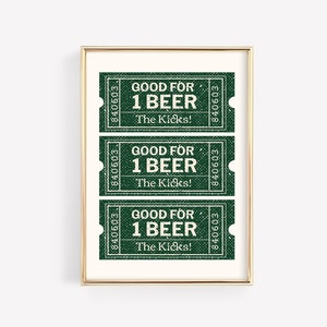 Green Ticket Wall Art St. Patrick's Decor Beer Wall Art Bar Cart Wall Decor Trendy Wall Art Cheers Print Digital Download image 1