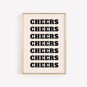 cheers print  bar cart decor | bar cart accessories | bar cart print | bar art | 2023 new years eve decor | printable wall art