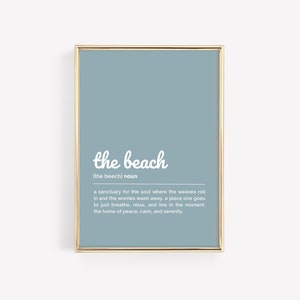 beach definition print | beach house decor | beach house sign | beach house gift | blue and white beach print | beach art | digital print