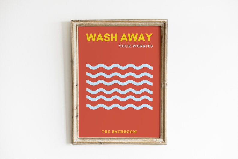 Colorful Bathroom Wall Art 6 PRINTABLES Bathroom Wall Etsy