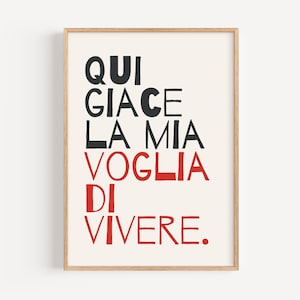 Italian Typography Art Print: Funny Motivational Quote (Digital Download)